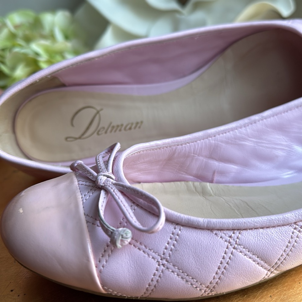 Delman Willa Quilted Ballet Flat in Pink Leather - Picture 8 of 16